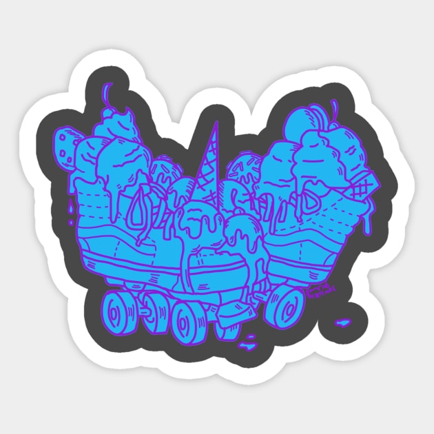 Ice Cream Trux (blue version) Sticker by DixxieMae